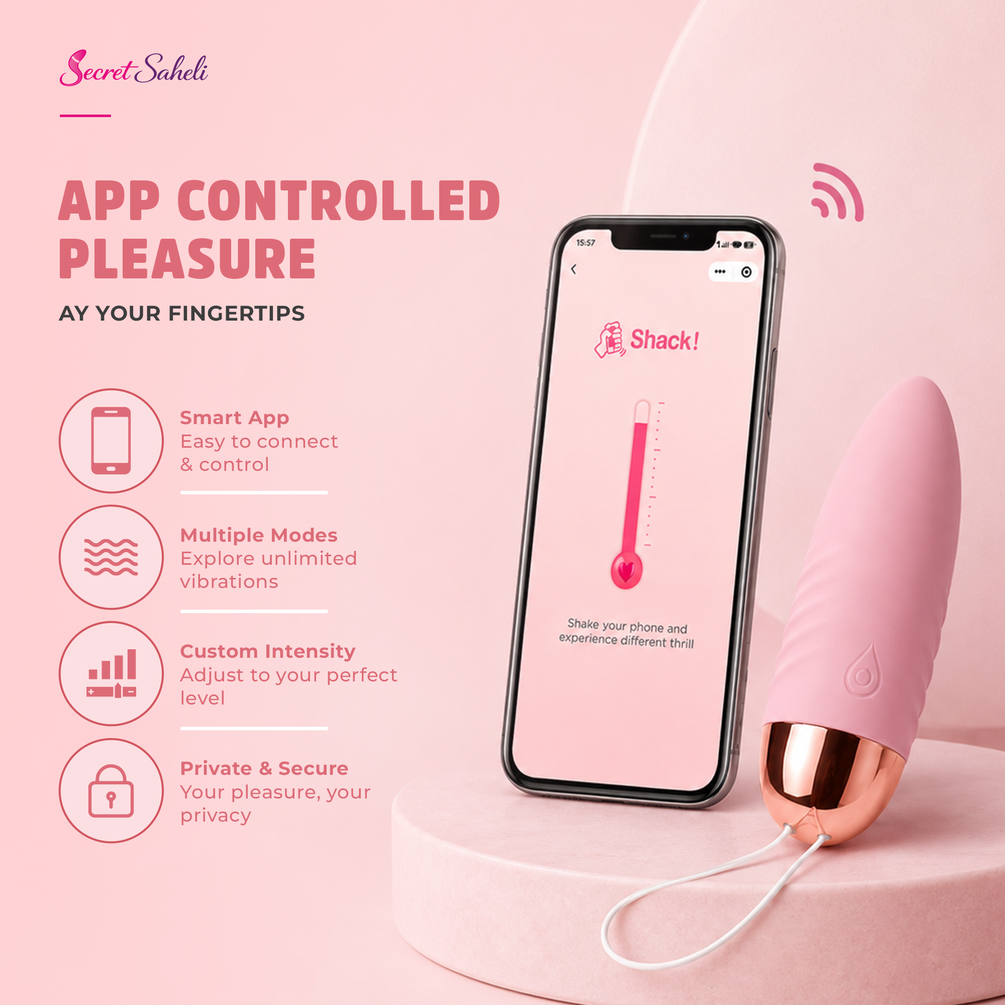 Nova Pulse - App Control Waterproof Wireless Mini Massager