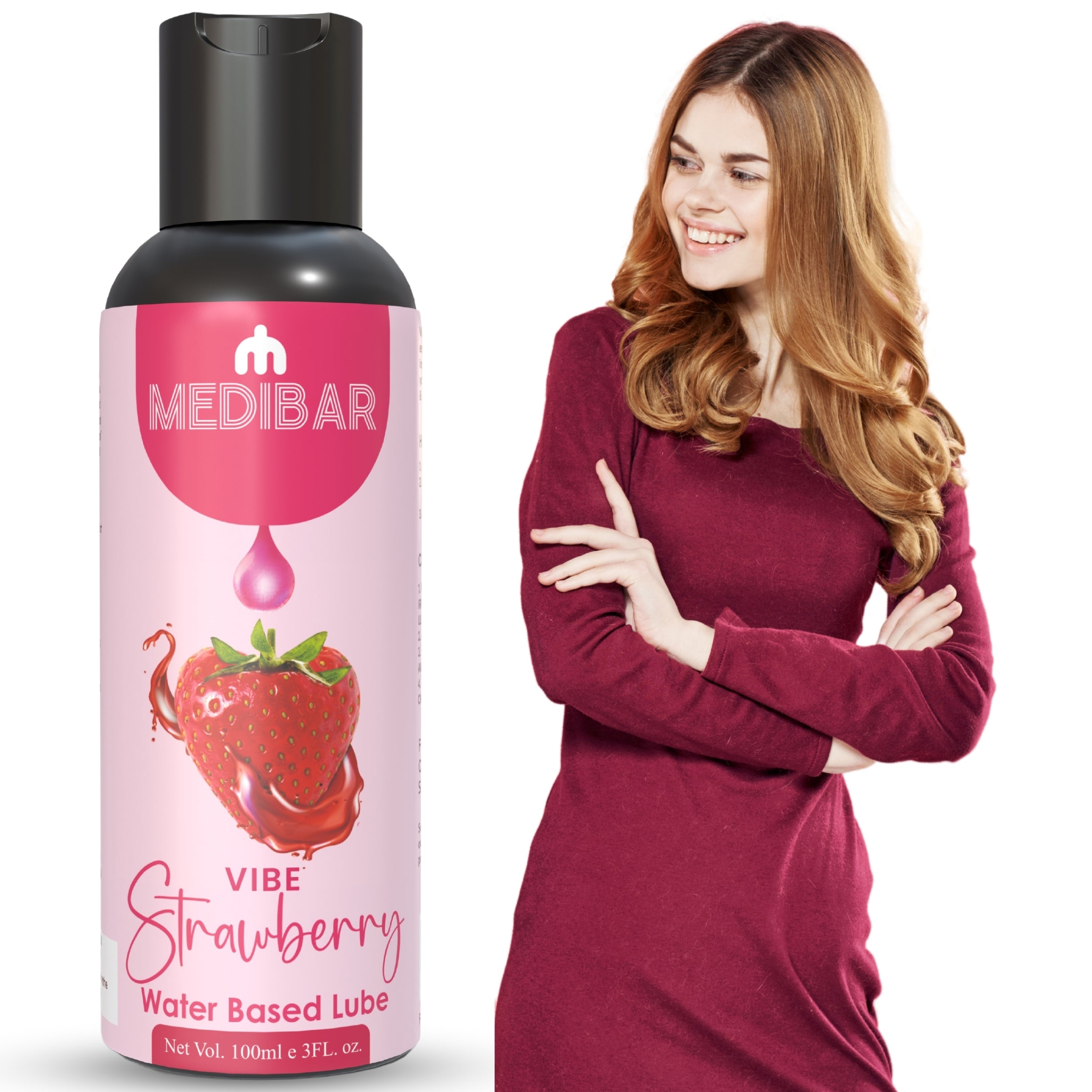 MEDIBAR Vibe Strawberry Water Based Lubricant for Men & Women