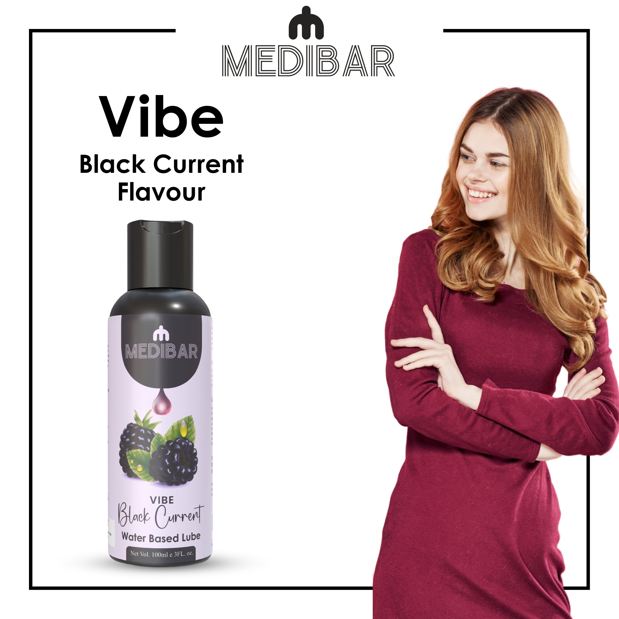 MEDIBAR Vibe Black Currant Water Based Lubricant for Men & Women