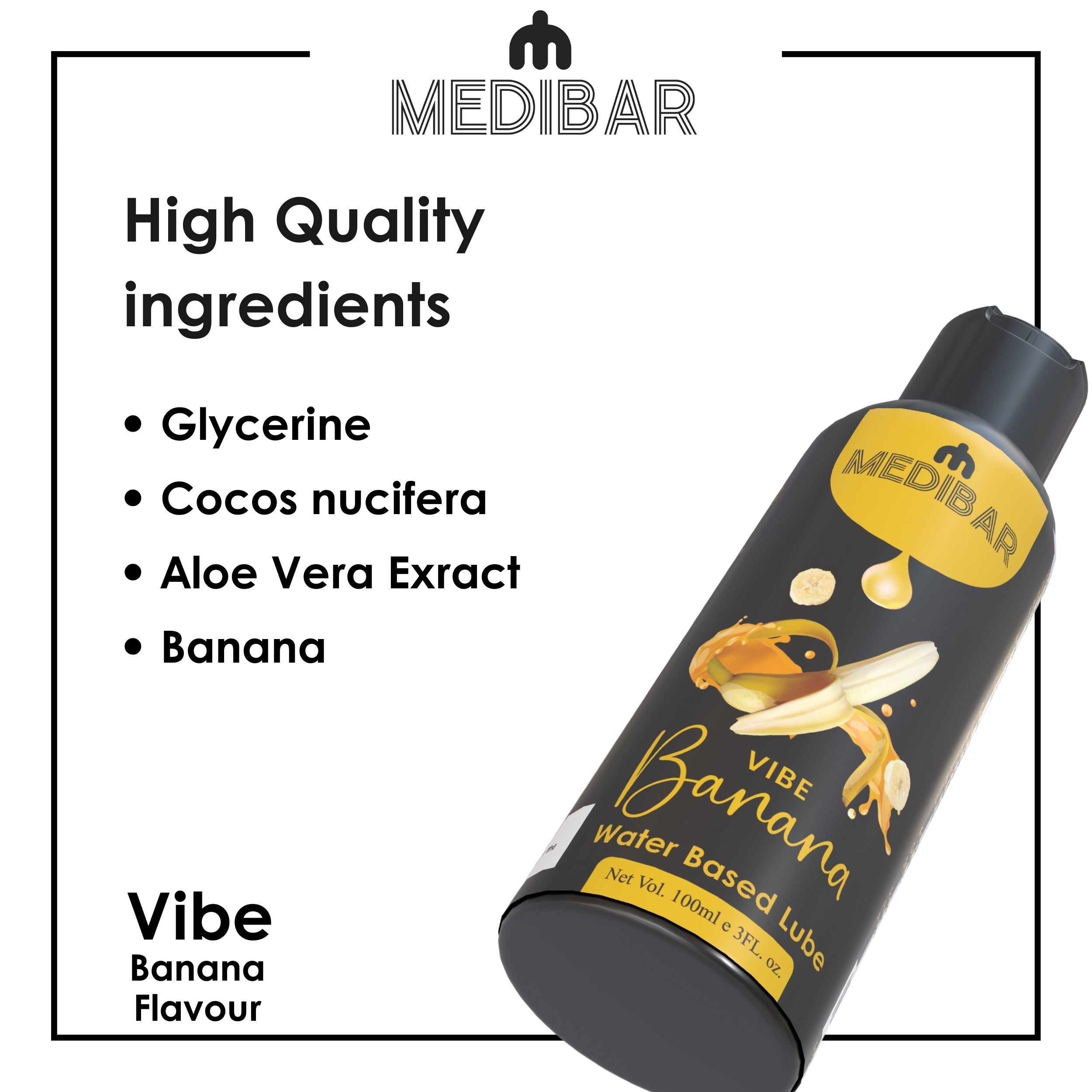 MEDIBAR Vibe Banana Water Based Lubricant for Men & Women