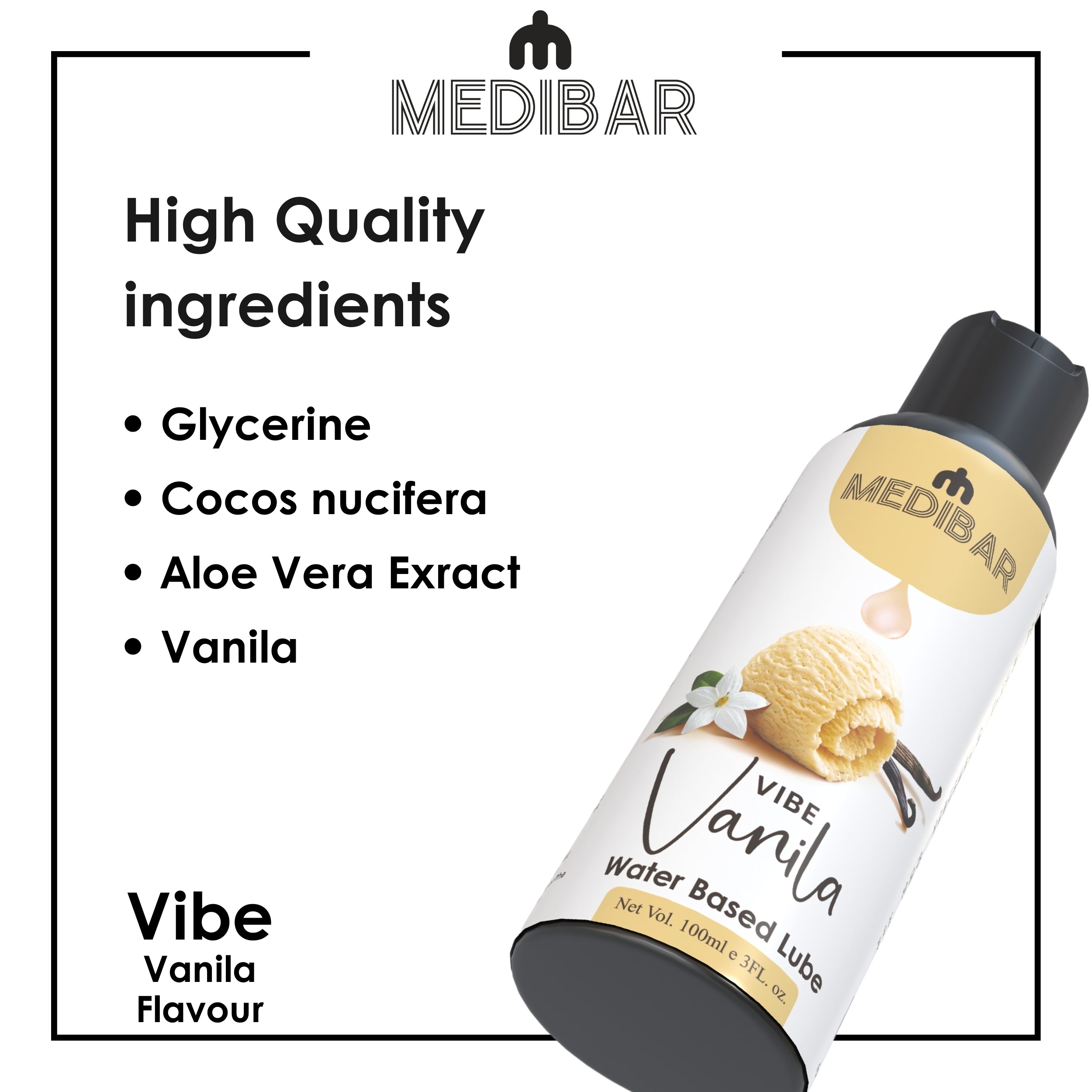 MEDIBAR Vibe Vanilla Water Based Lubricant for Men & Women