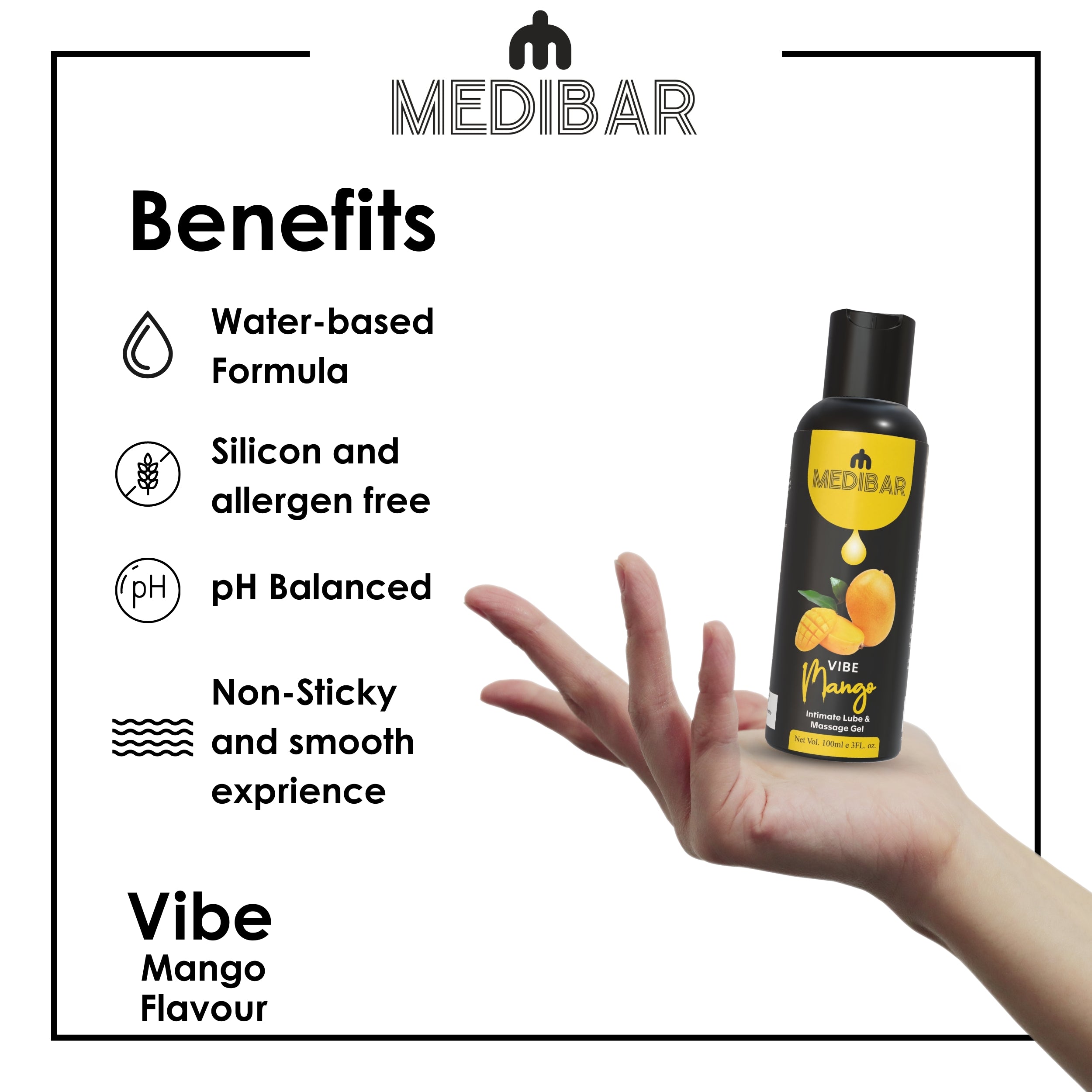MEDIBAR Vibe Mango Water Based Lubricant for Men & Women