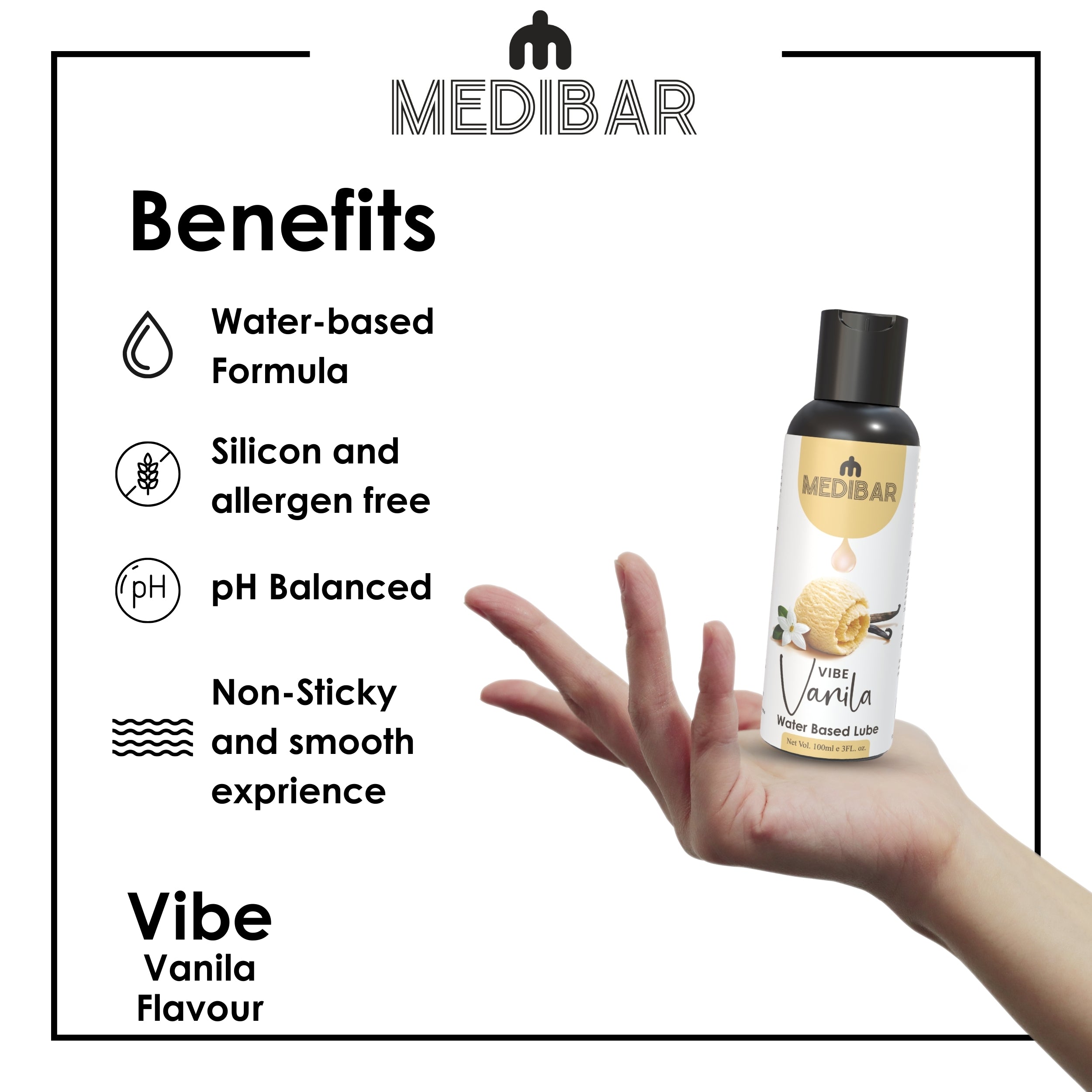 MEDIBAR Vibe Vanilla Water Based Lubricant for Men & Women