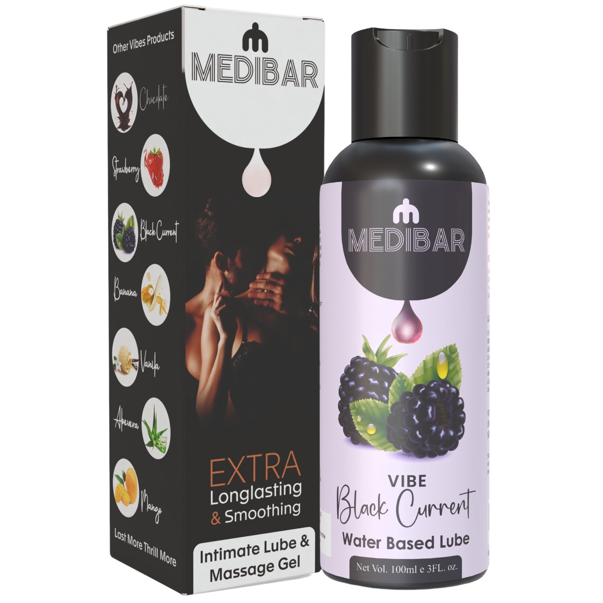 MEDIBAR Vibe Black Currant Water Based Lubricant for Men & Women