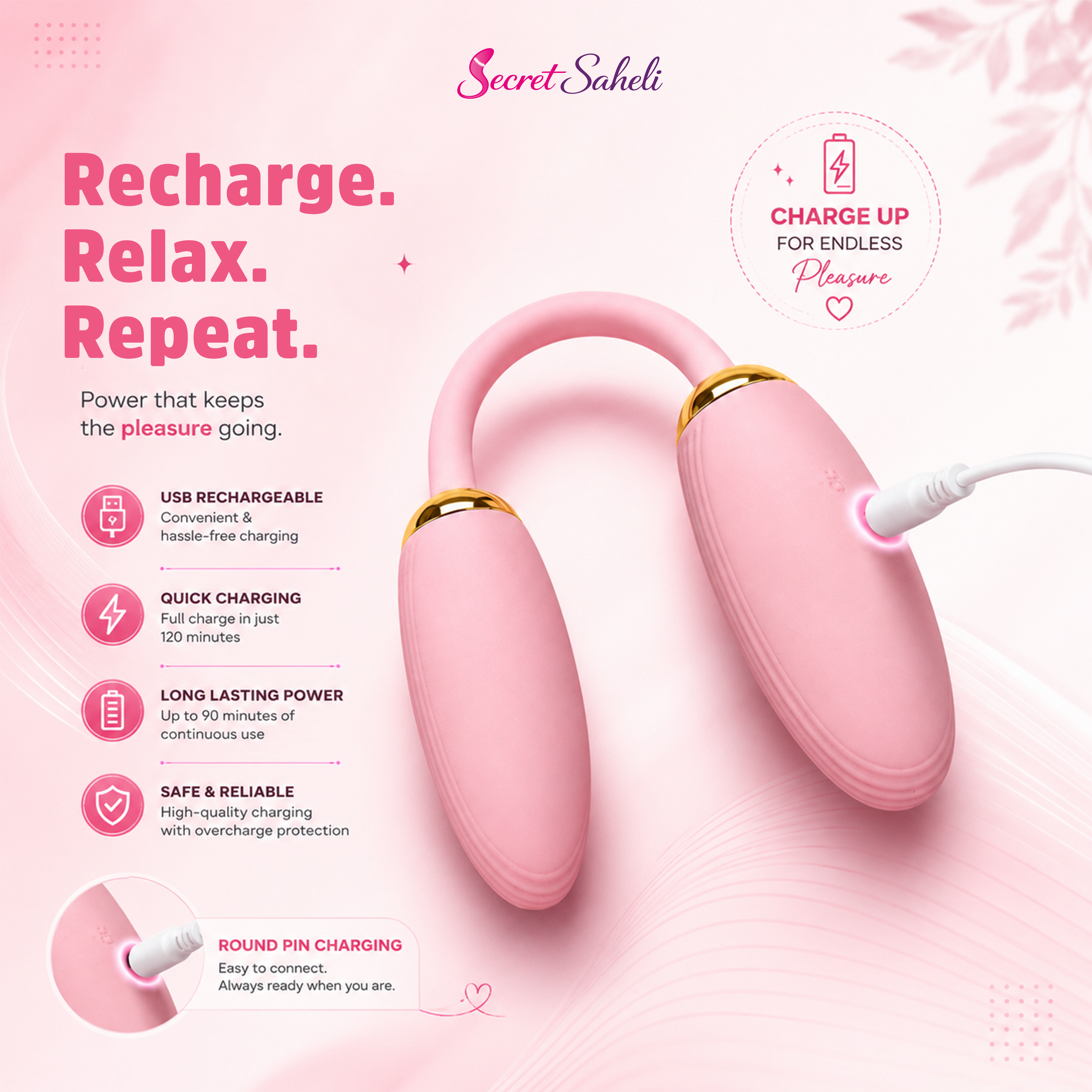 Veloura - Rechargeable Dual-Tip Wellness Massager with Remote
