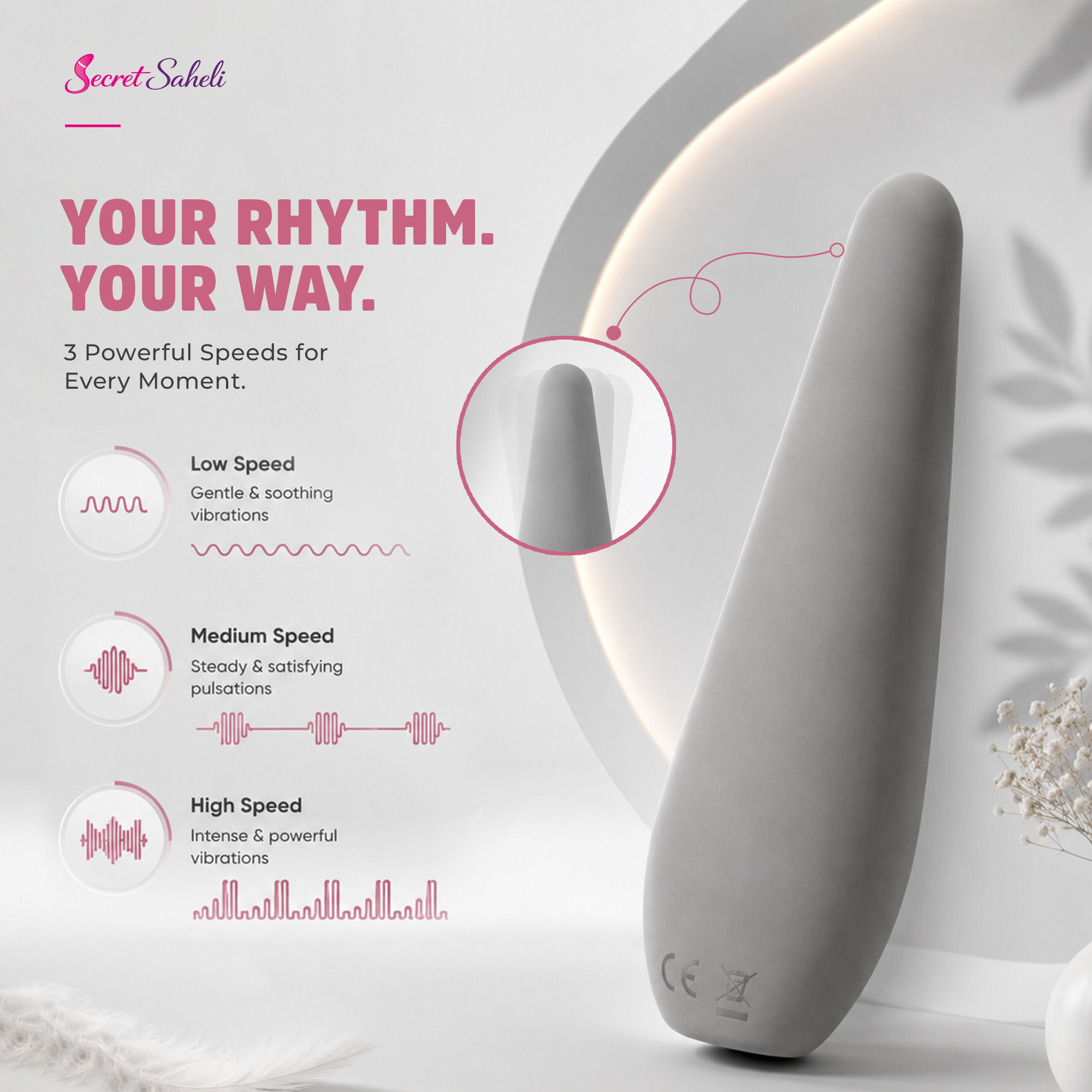 Pyramid - Waterproof USB Rechargeable Mini Personal Wellness Massager