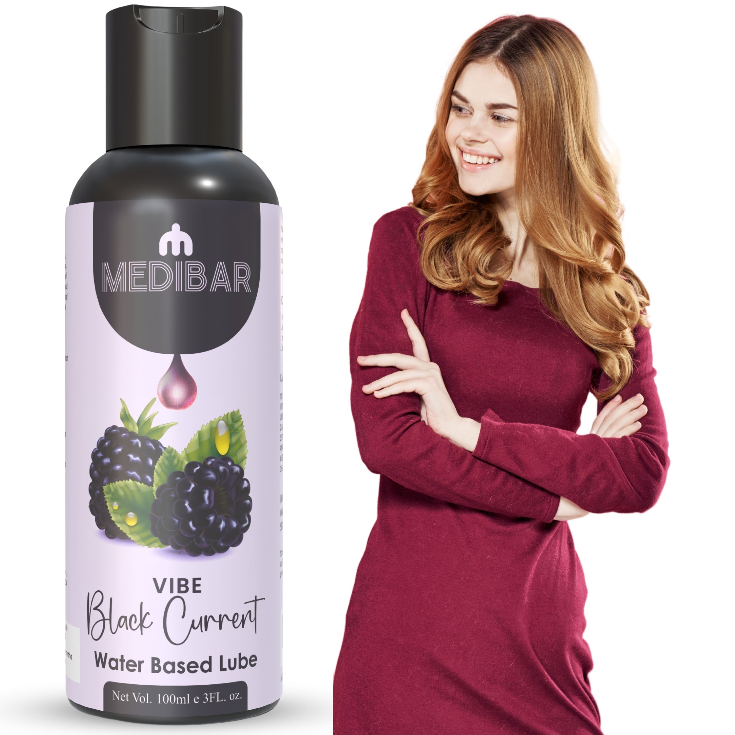 MEDIBAR Vibe Black Currant Water Based Lubricant for Men & Women