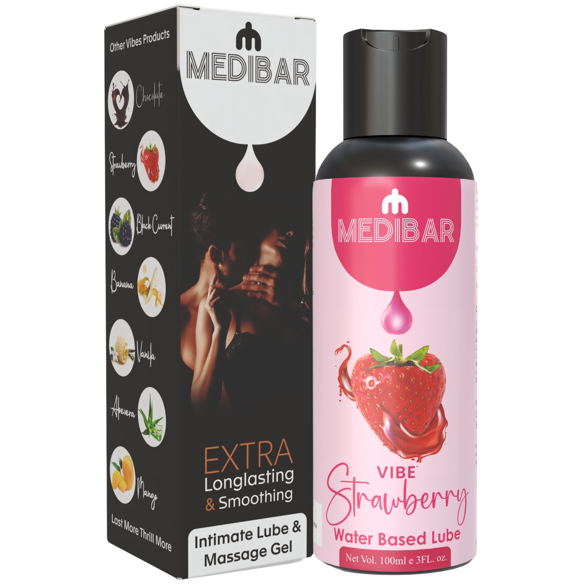 MEDIBAR Vibe Strawberry Water Based Lubricant for Men & Women