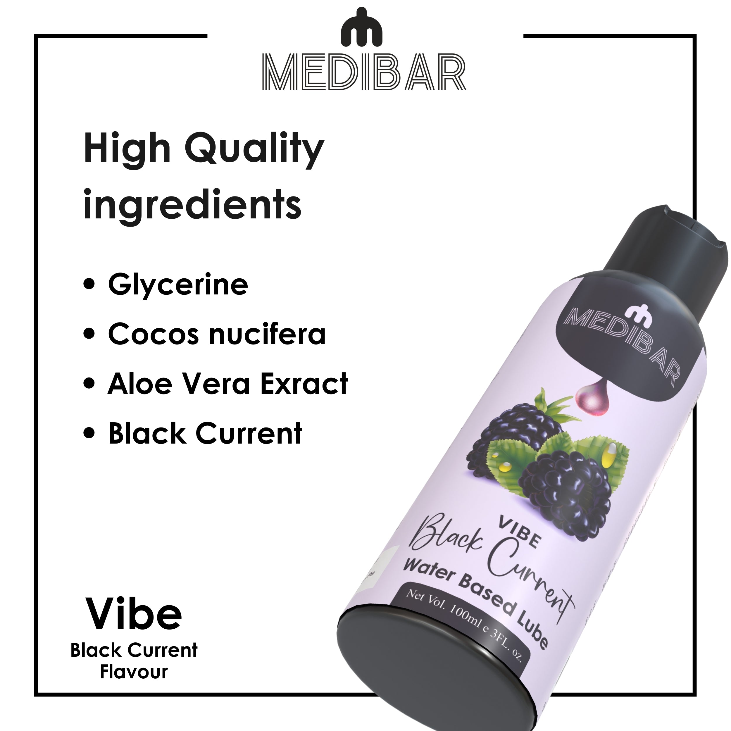 MEDIBAR Vibe Black Currant Water Based Lubricant for Men & Women