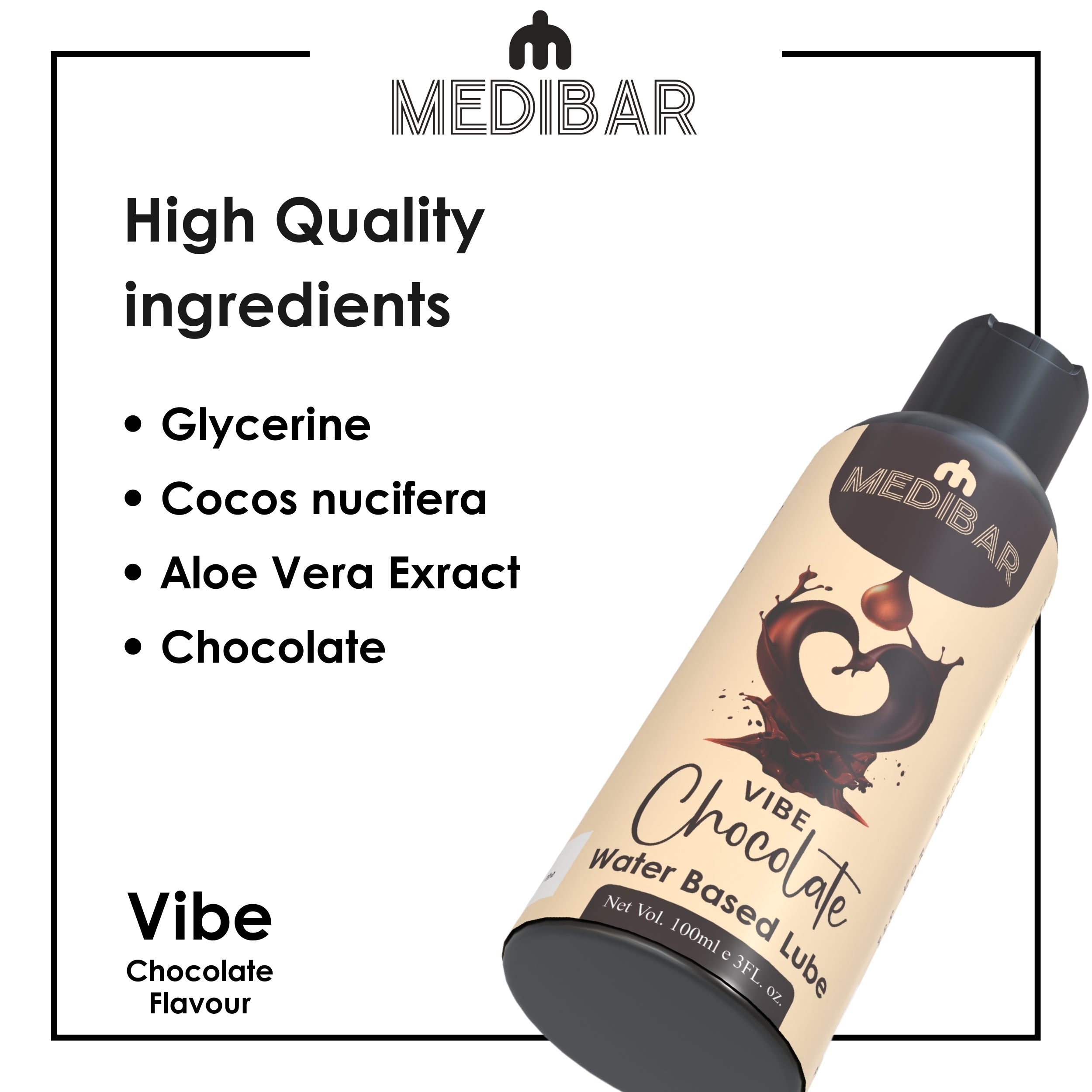 MEDIBAR Vibe Chocolate Water Based Lubricant for Men & Women