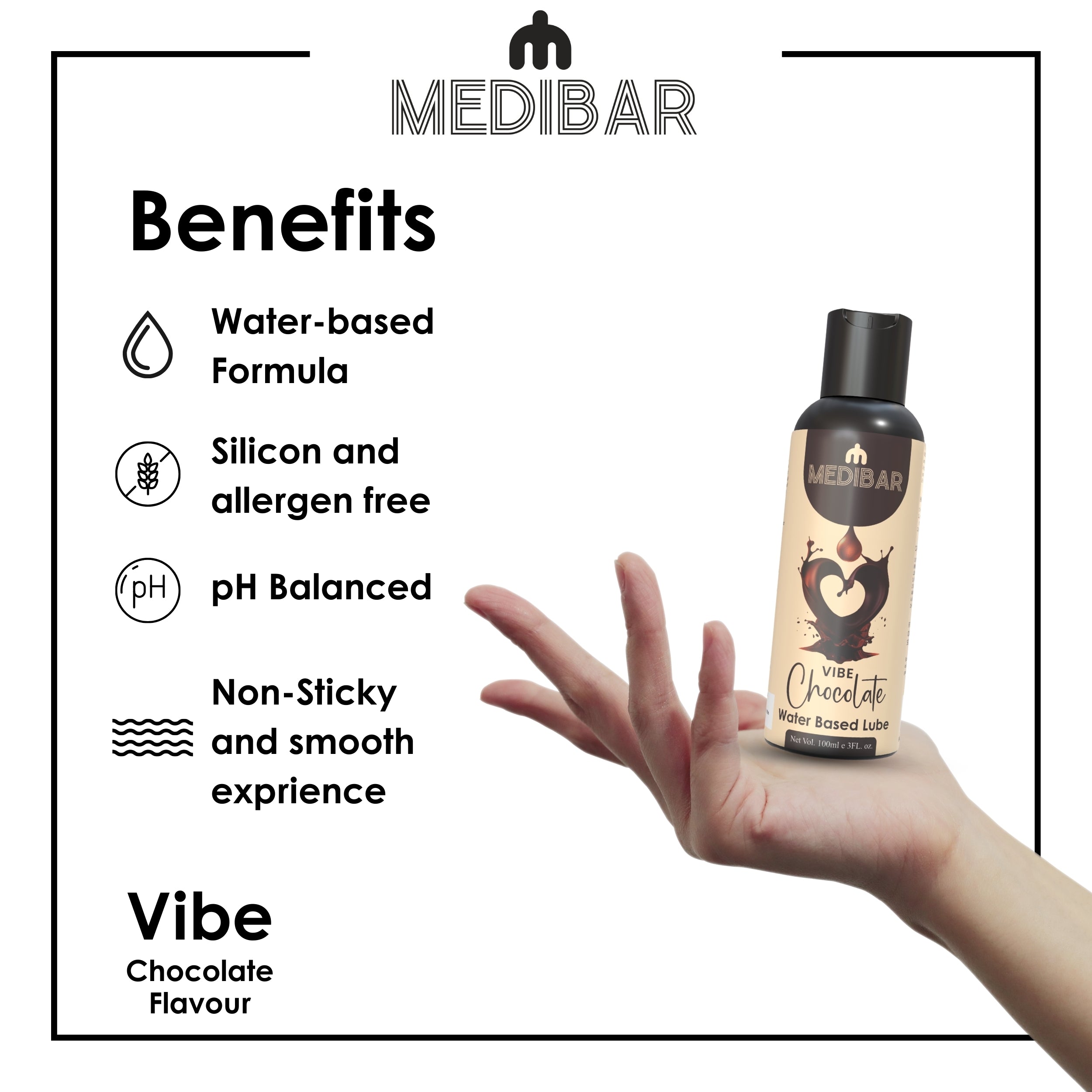 MEDIBAR Vibe Chocolate Water Based Lubricant for Men & Women